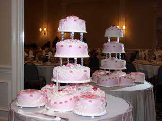 Pink wedding cake